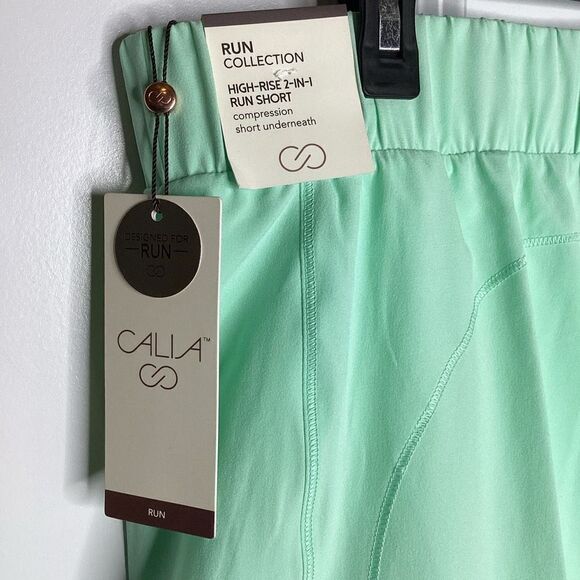 Ladies Calia by Carrie Underwood Run Collection High-Rise 2-in-1 run shorts 2XL - Picture 3 of 7